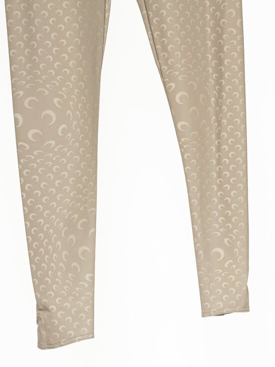 Marine Serre White Line FW20 Taupe Reflective Moon-Print Stirrup Leggings - Picture 5 of 10